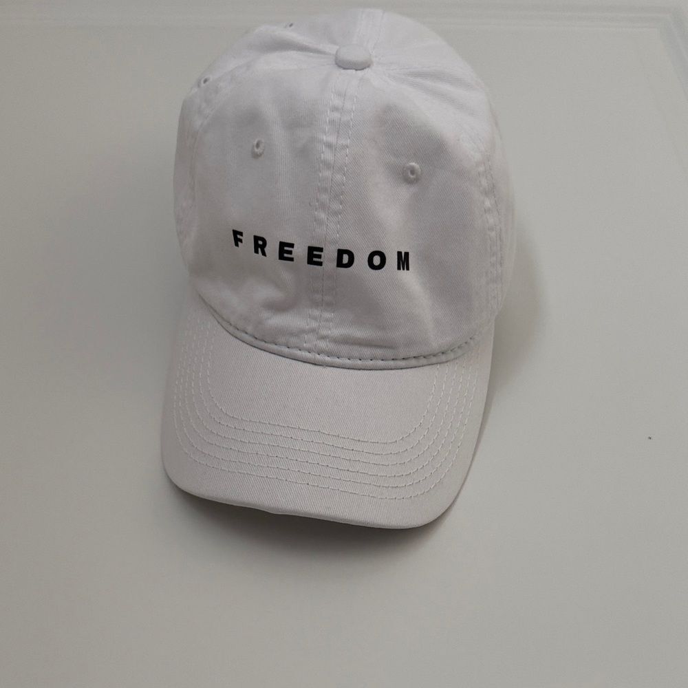 Freedom White Adjustable Baseball Cap Hat
